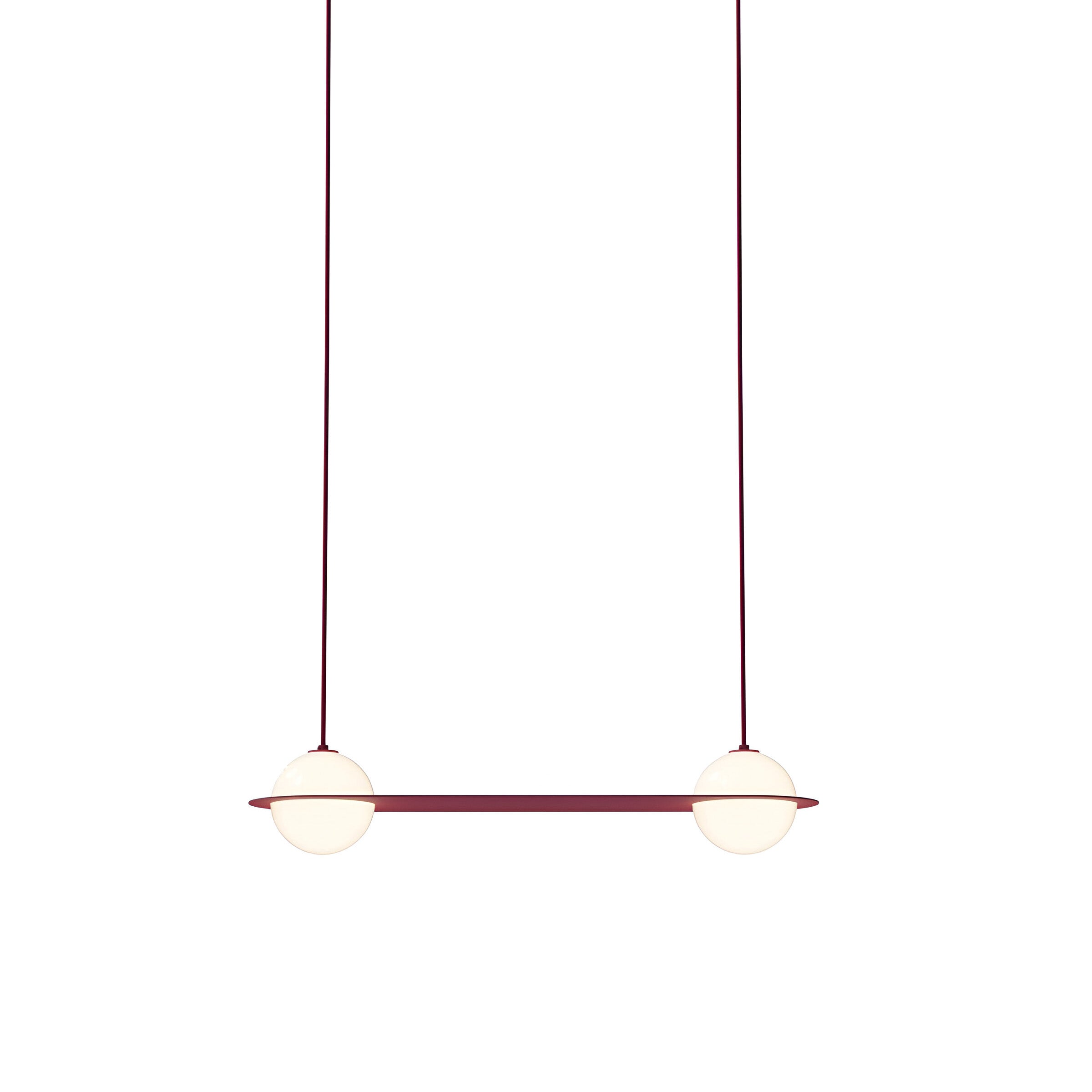 Laurent 03 Suspension Lamp: Textured Burgundy + Burgundy