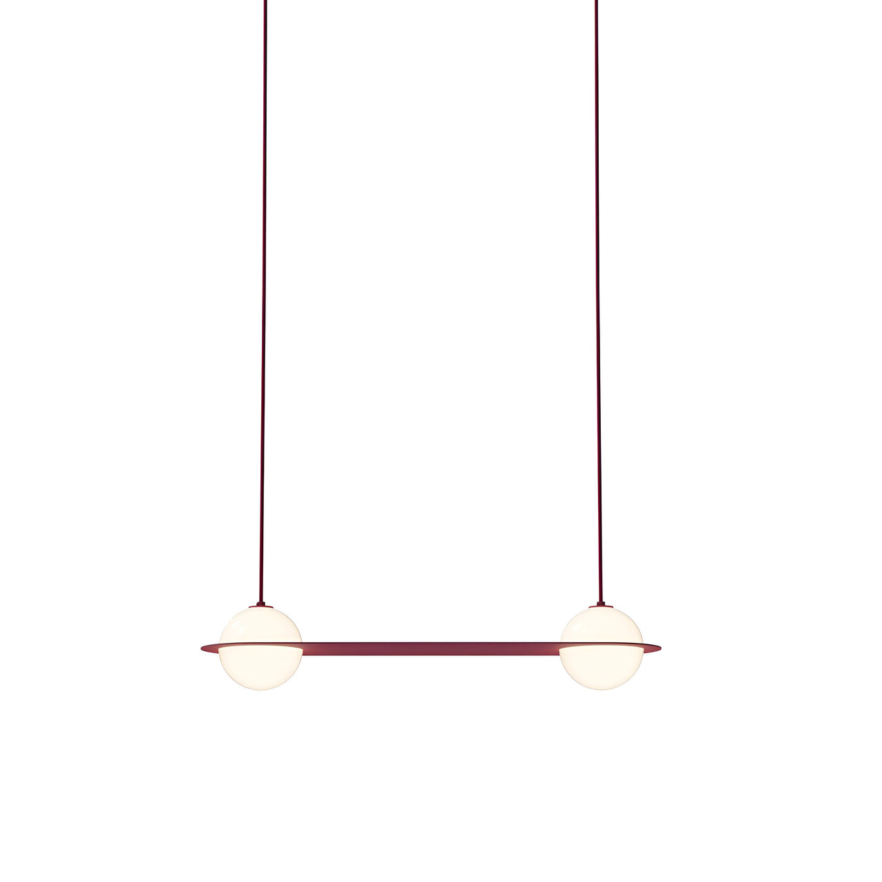 Laurent 03 Suspension Lamp: Textured Burgundy + Burgundy