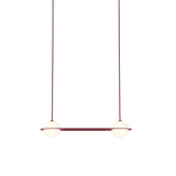 Laurent 03 Suspension Lamp: Textured Burgundy + Burgundy
