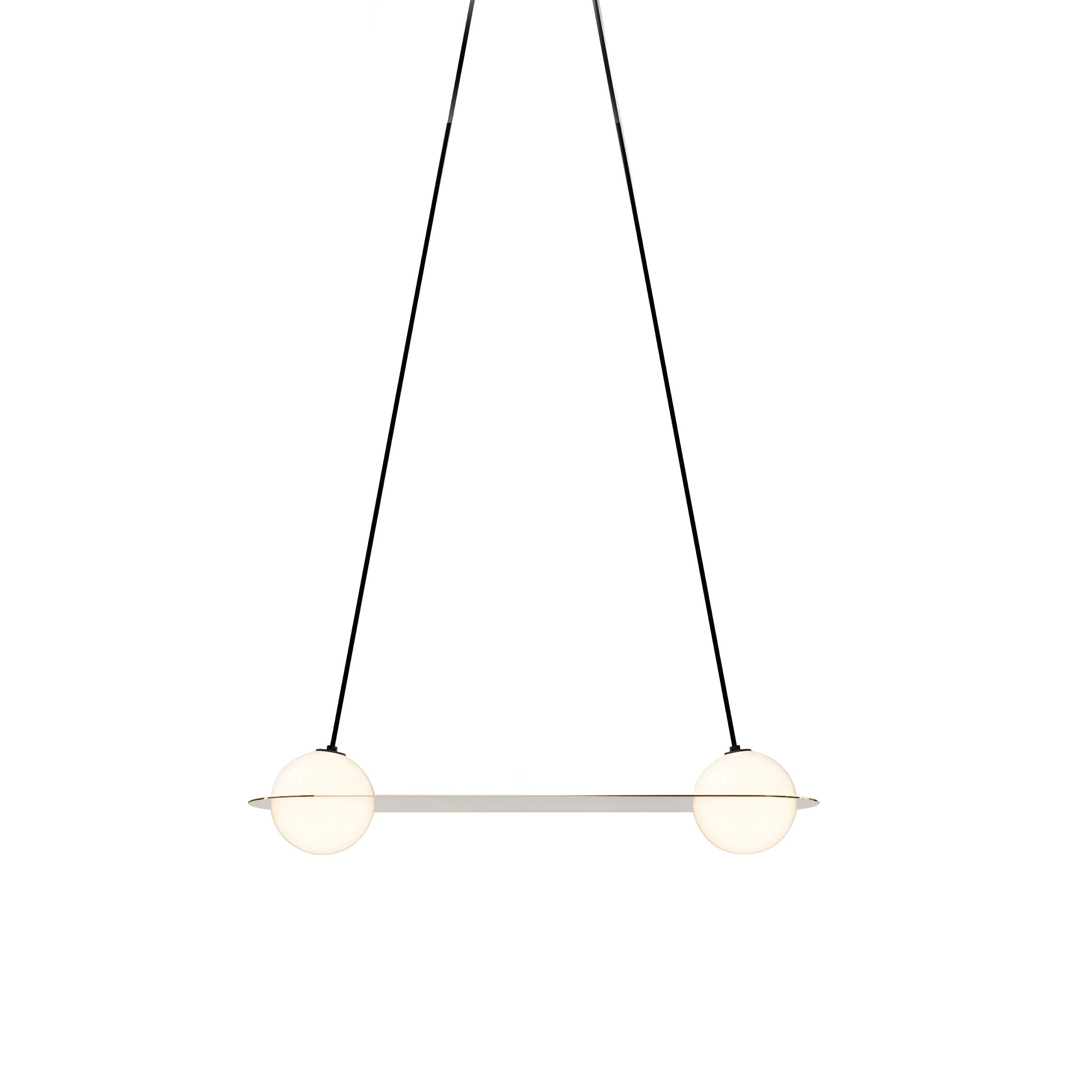 Laurent 03 Suspension Lamp: Brass + Black + Angled Wires