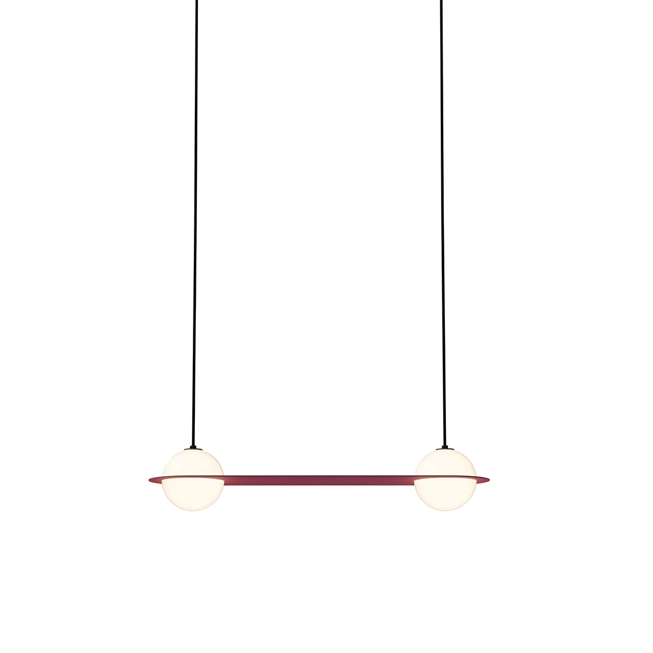 Laurent 03 Suspension Lamp: Textured Burgundy + Black