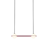 Laurent 03 Suspension Lamp: Textured Burgundy + Black