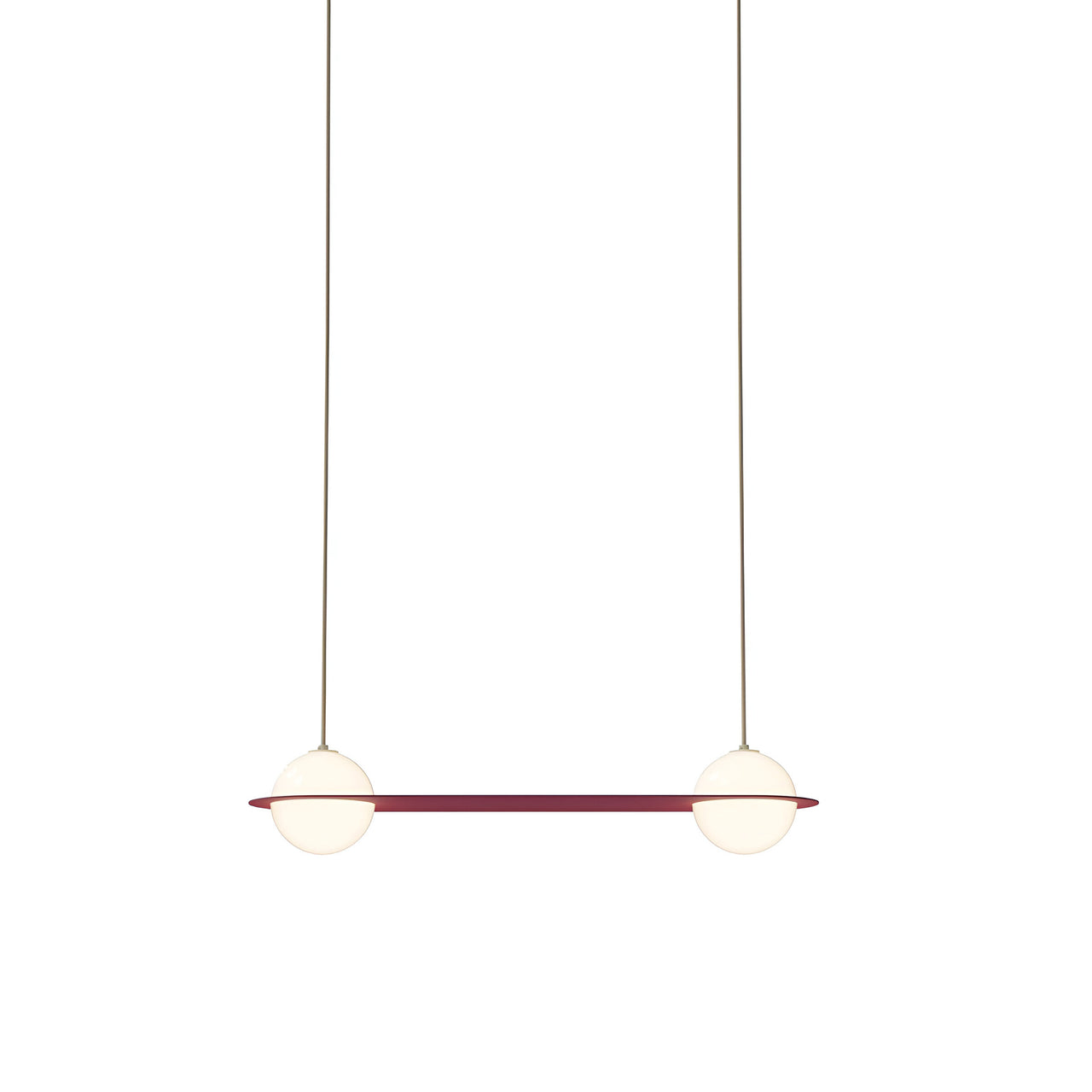 Laurent 03 Suspension Lamp: Textured Burgundy + Beige