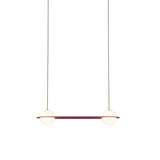 Laurent 03 Suspension Lamp: Textured Burgundy + Beige
