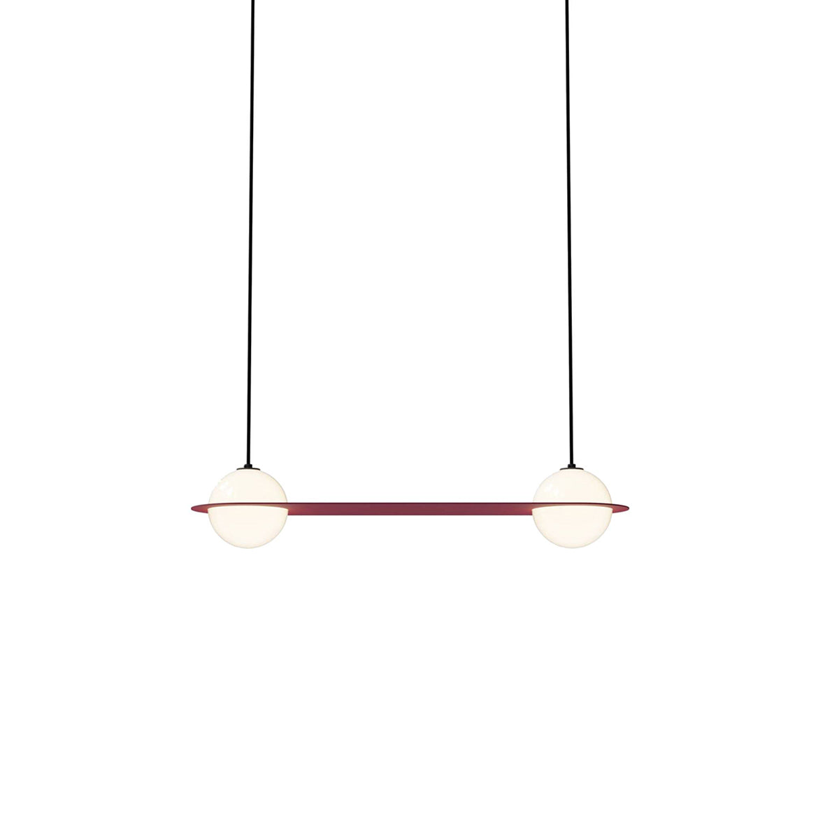 Laurent 03 Suspension Lamp: Burgundy + Black