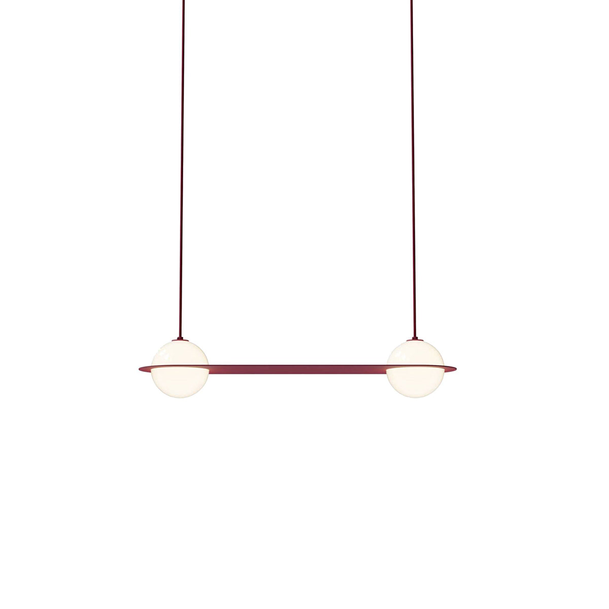 Laurent 03 Suspension Lamp: Burgundy + Burgundy