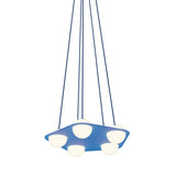 Laurent 04 Suspension Lamp: Blue + Blue + Angled Wires