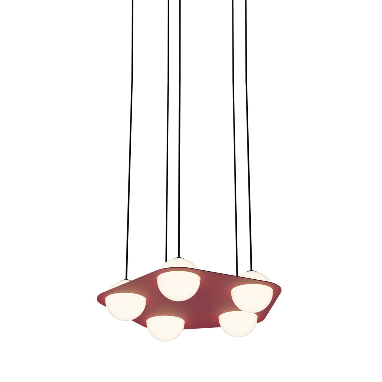 Laurent 04 Suspension Lamp: Burgundy + Black