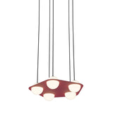 Laurent 04 Suspension Lamp: Burgundy + Black