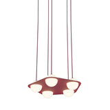 Laurent 04 Suspension Lamp: Burgundy + Burgundy