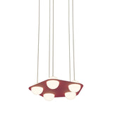 Laurent 04 Suspension Lamp: Burgundy + Beige