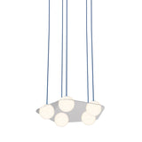 Laurent 04 Suspension Lamp: Nickel Plated + Blue