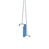 Laurent 05 Suspension Lamp: Blue + Blue + Angled Wires