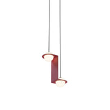 Laurent 05 Suspension Lamp: Textured Burgundy + Black