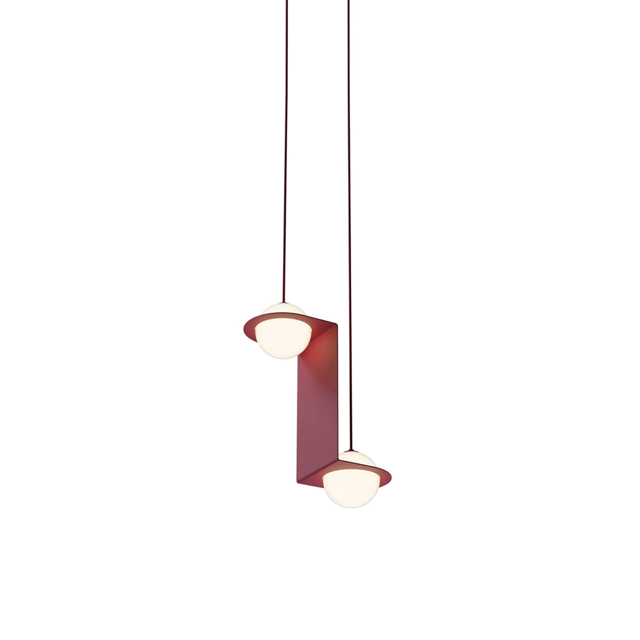 Laurent 05 Suspension Lamp: Textured Burgundy + Burgundy