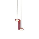 Laurent 05 Suspension Lamp: Textured Burgundy + Beige