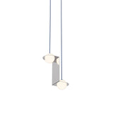 Laurent 05 Suspension Lamp: Nickel Plated + Blue