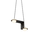 Laurent 06 Suspension Lamp: Textured Black + Black + Angled Wires