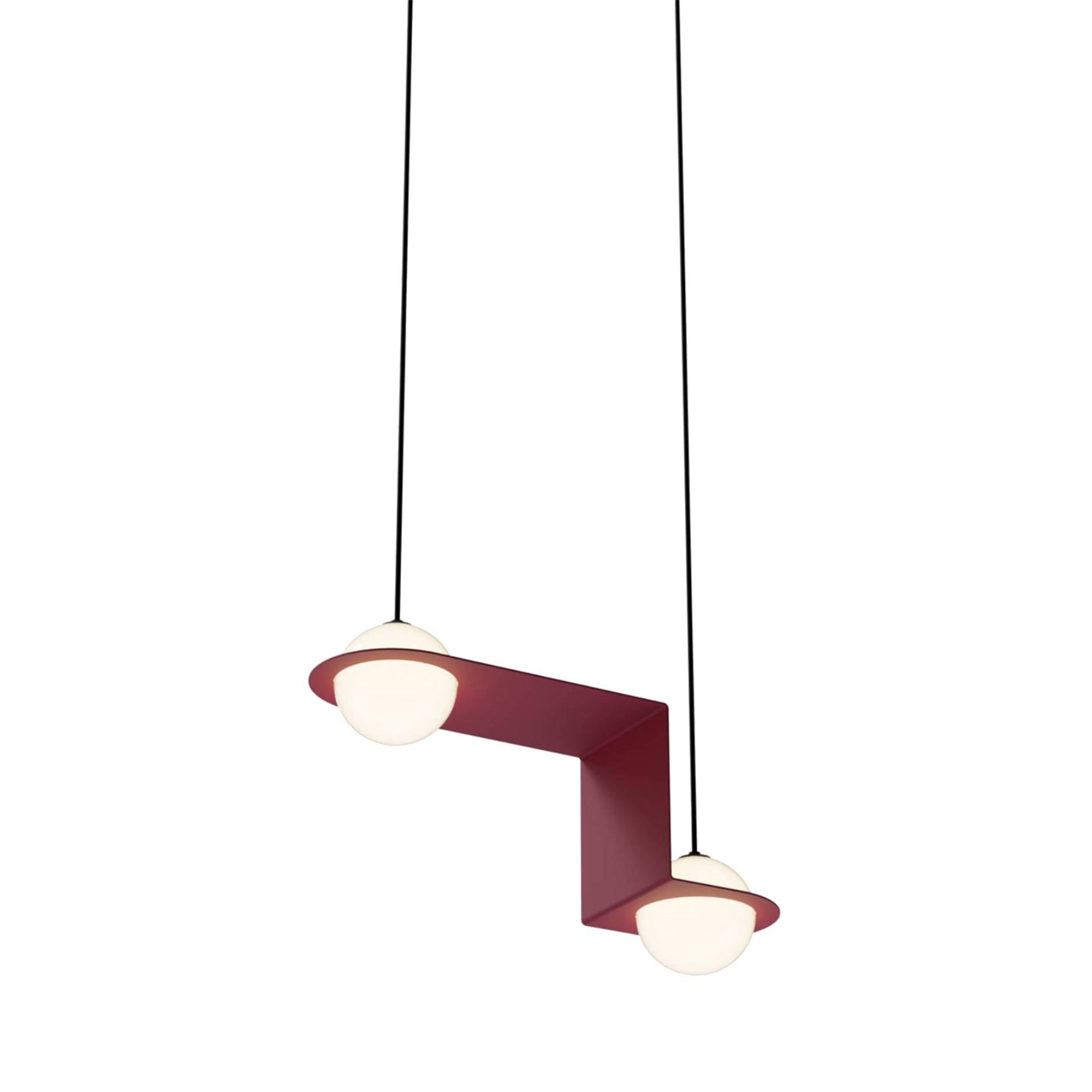 Laurent 06 Suspension Lamp: Burgundy + Black