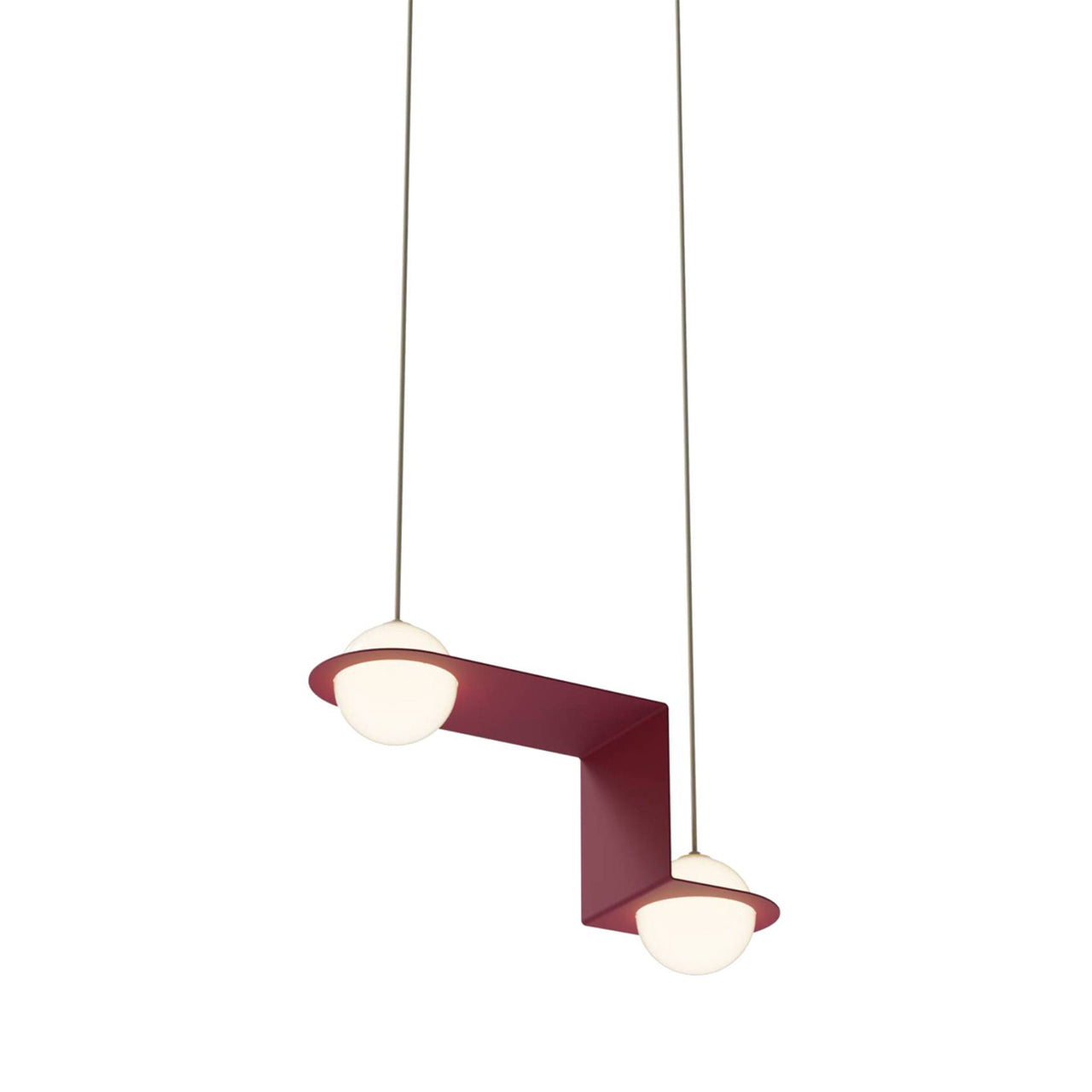 Laurent 06 Suspension Lamp: Burgundy + Beige