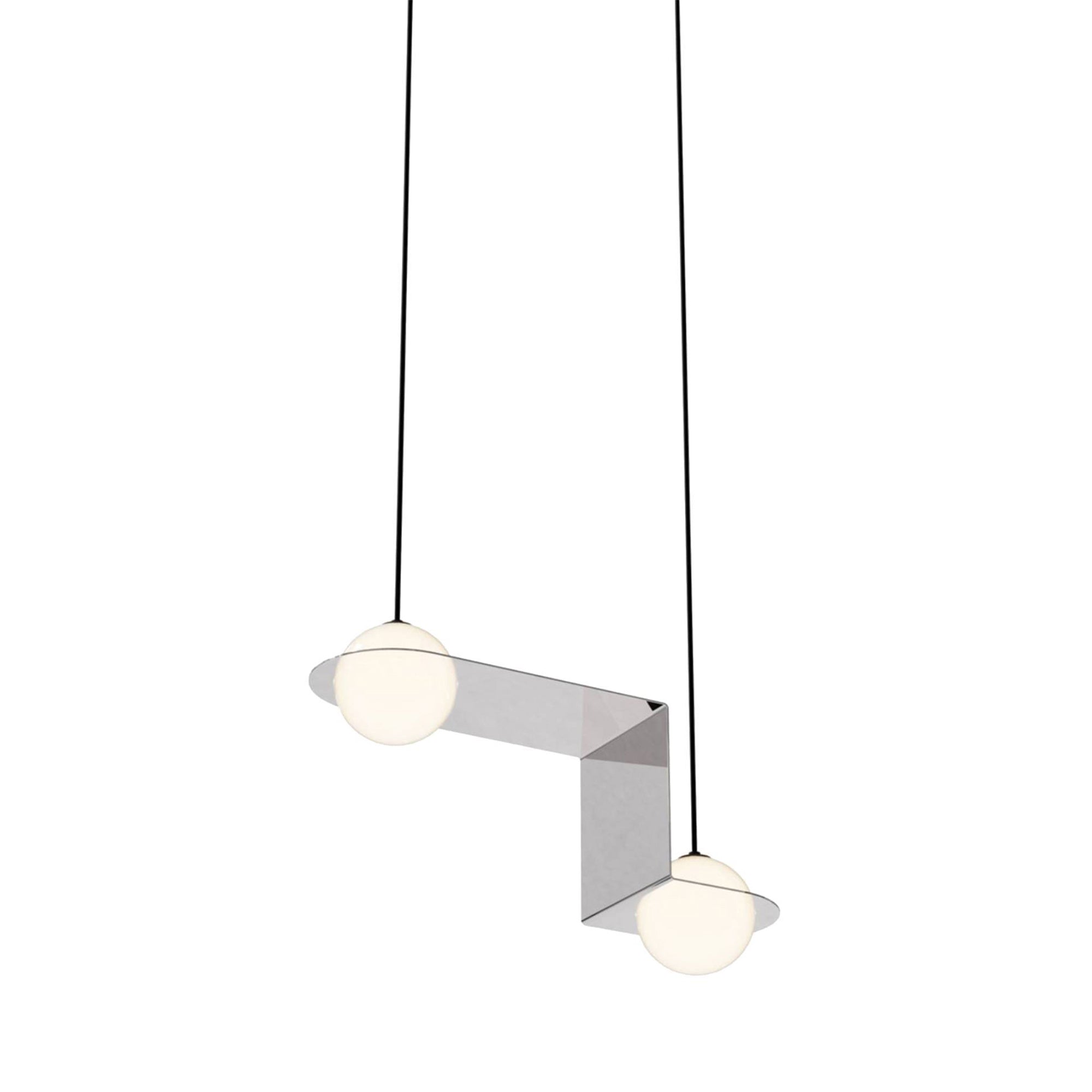 Laurent 06 Suspension Lamp: Nickel Plated + Black