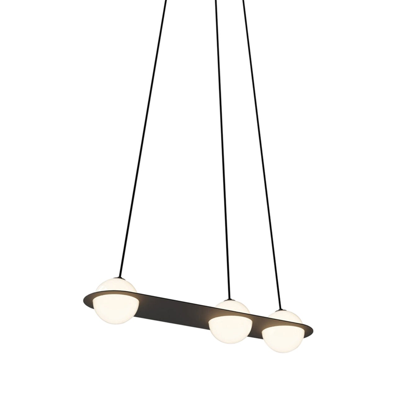 Laurent 07 Suspension Lamp: Black + Black + Angled Wires