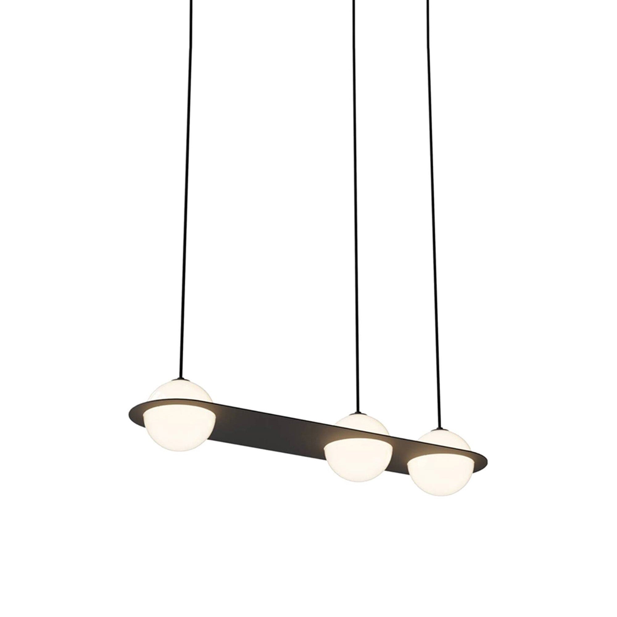Laurent 07 Suspension Lamp: Textured Black + Black