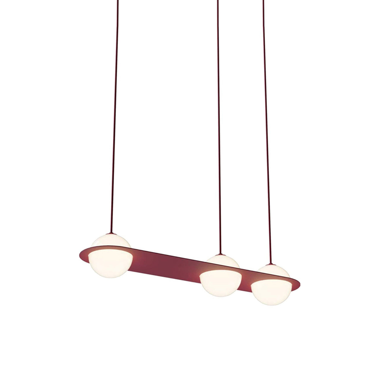 Laurent 07 Suspension Lamp: Textured Burgundy + Burgundy 