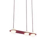 Laurent 07 Suspension Lamp: Textured Burgundy + Burgundy 