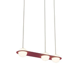 Laurent 07 Suspension Lamp: Textured Burgundy + Beige
