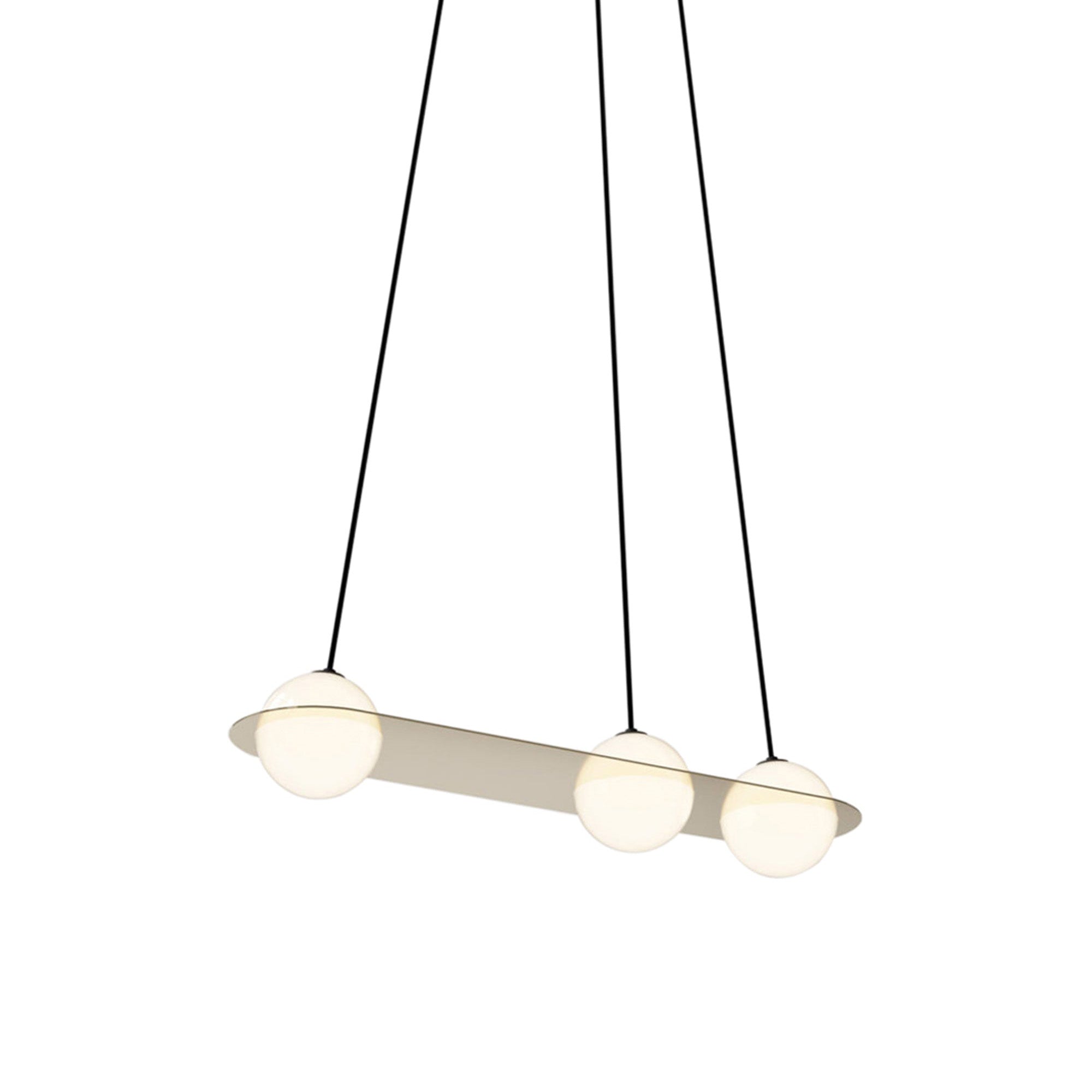 Laurent 07 Suspension Lamp: Brass + Black + Angled Wires