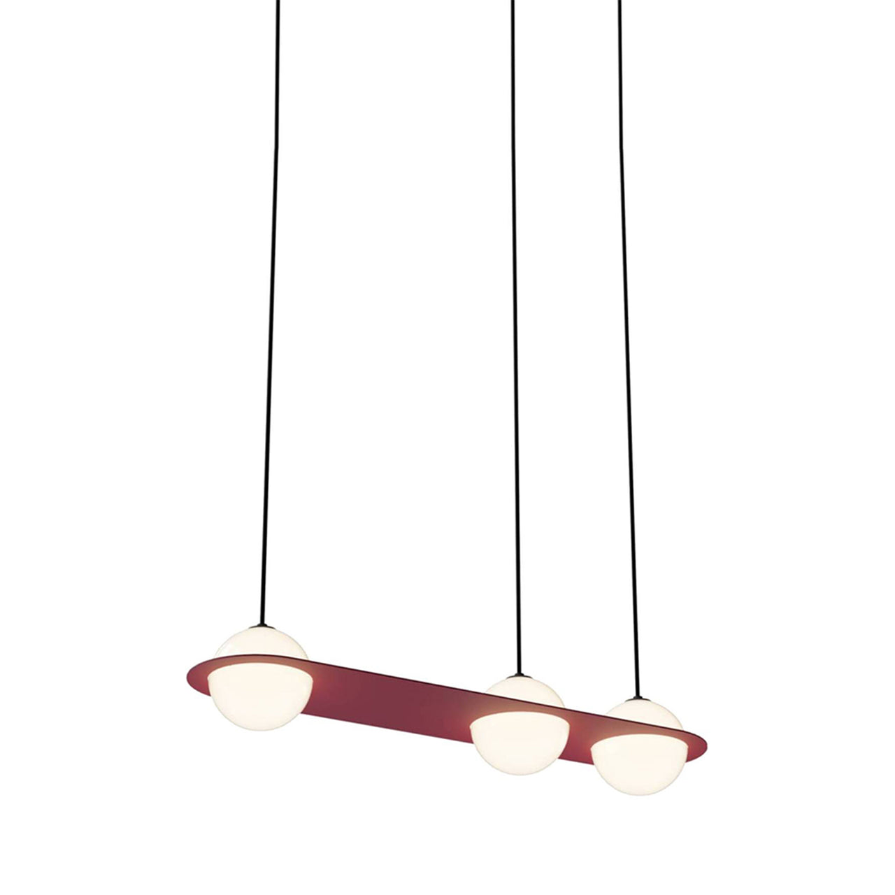 Laurent 07 Suspension Lamp: Burgundy + Black