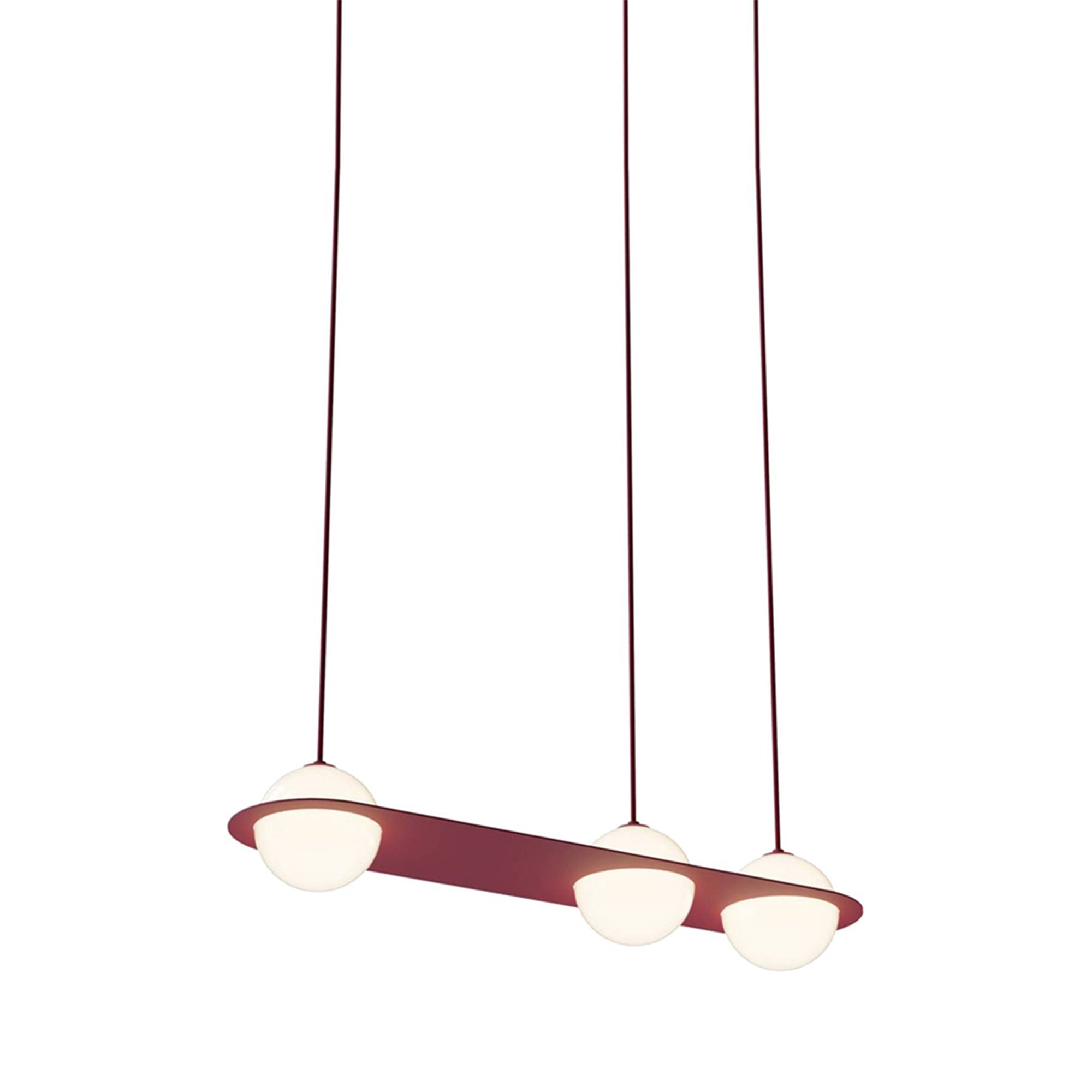 Laurent 07 Suspension Lamp: Burgundy + Burgundy