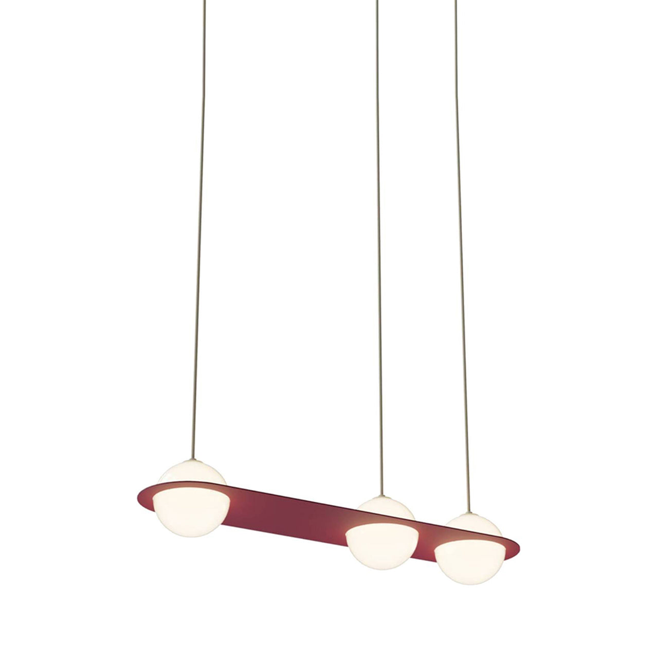 Laurent 07 Suspension Lamp: Burgundy + Beige