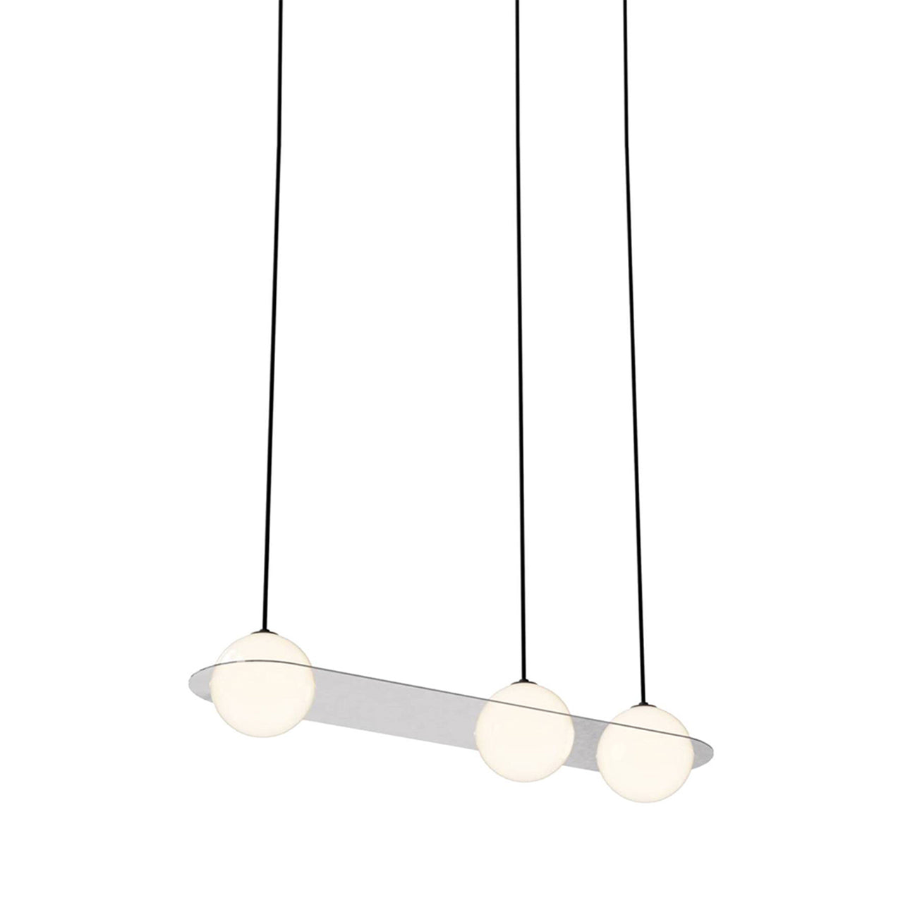 Laurent 07 Suspension Lamp: Nickel Plated + Black