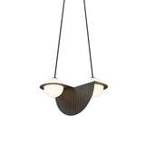 Laurent 09 Suspension Lamp: Textured Black + Black + Angled Wires