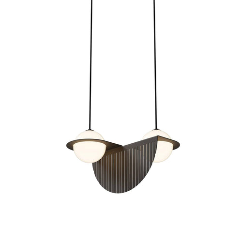 Laurent 09 Suspension Lamp: Textured Black + Black