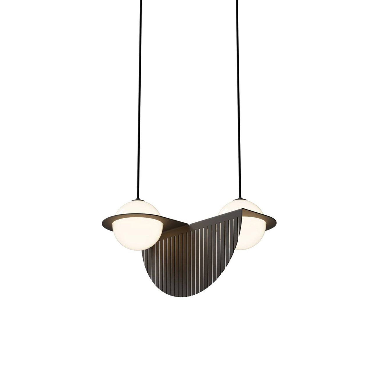 Laurent 09 Suspension Lamp: Textured Black + Black