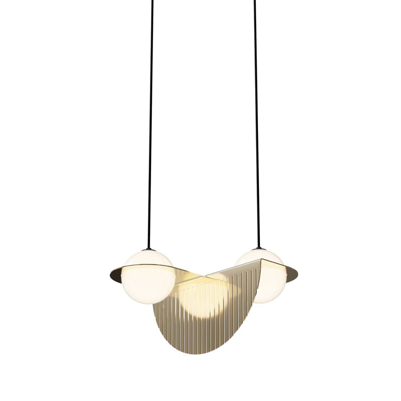 Laurent 09 Suspension Lamp: Brass + Black