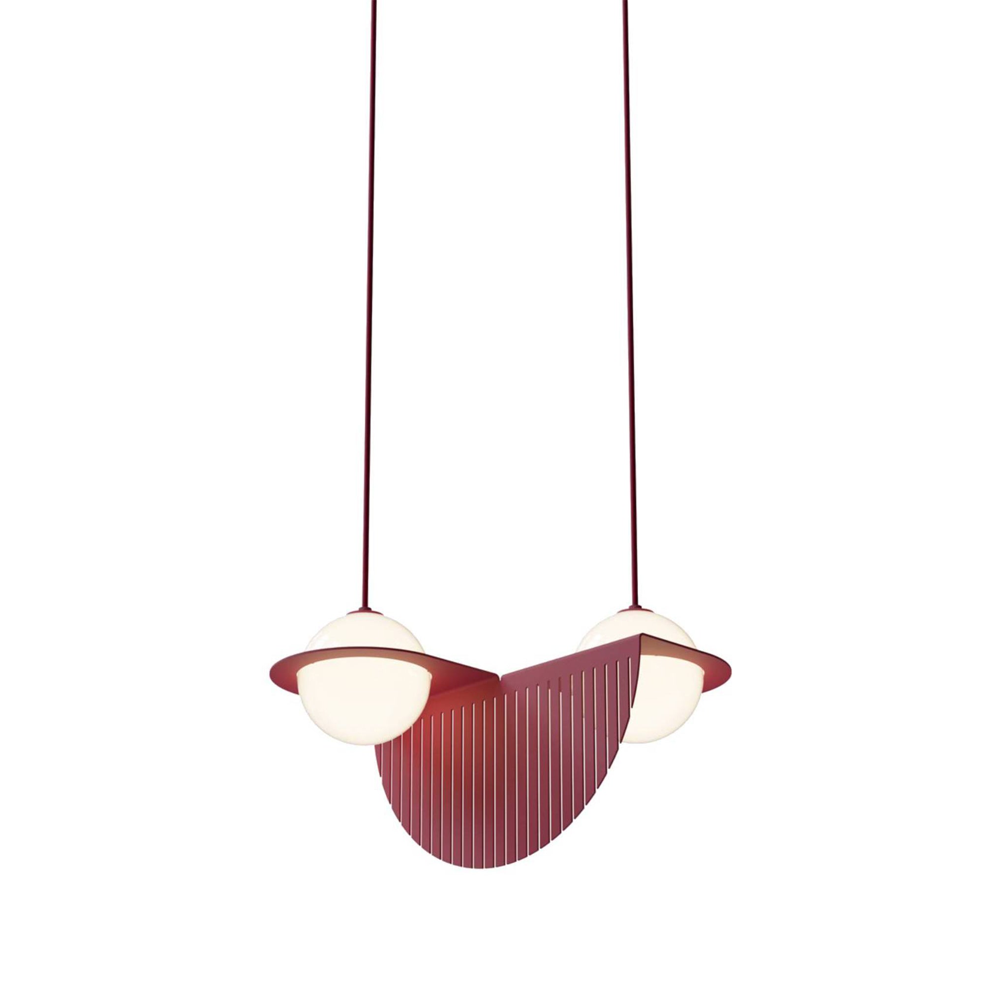 Laurent 09 Suspension Lamp: Burgundy + Burgundy