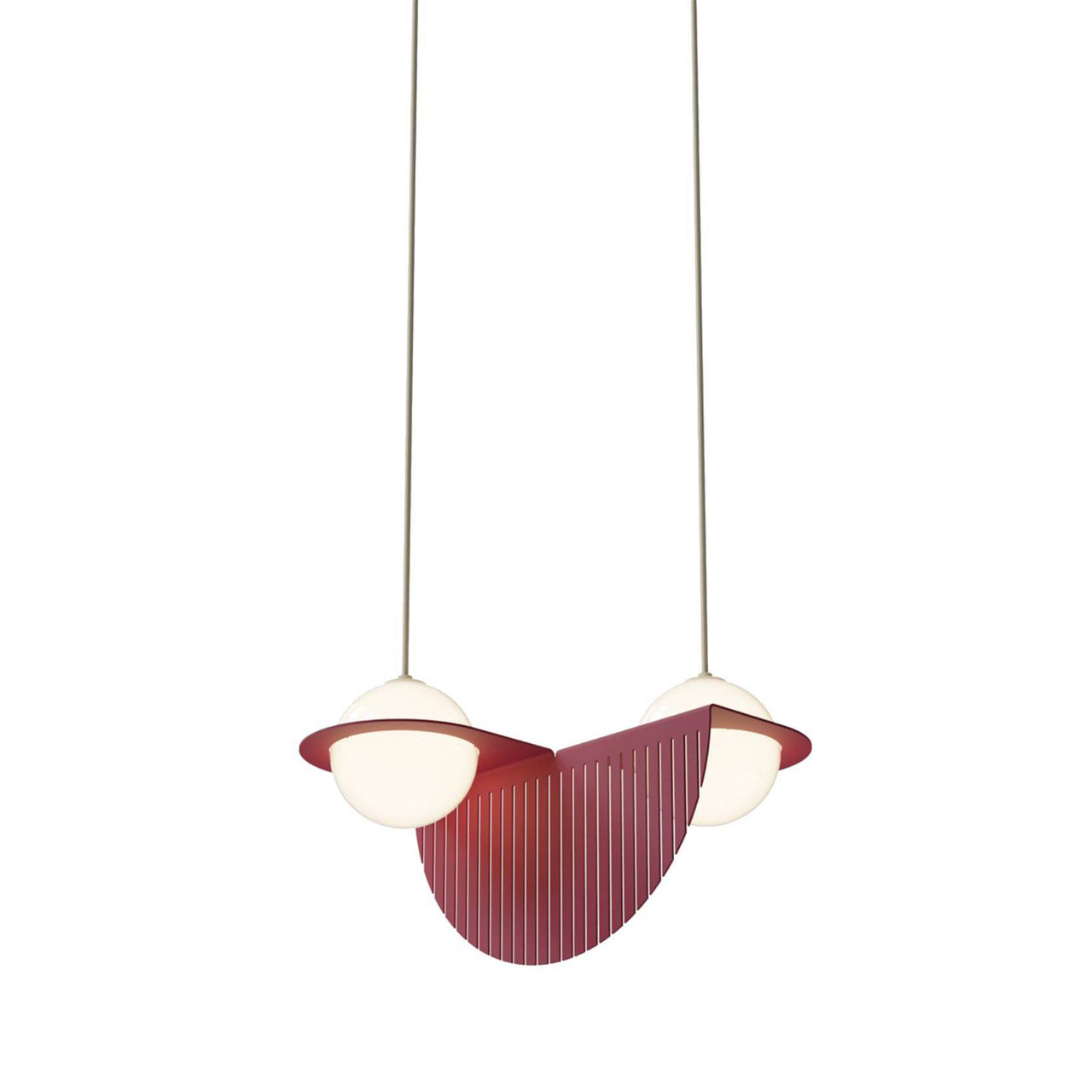 Laurent 09 Suspension Lamp: Burgundy + Beige