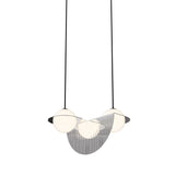 Laurent 09 Suspension Lamp: Nickel Plated + Black