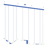 Laurent 13 Suspension Lamp: Blue + Blue