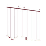 Laurent 13 Suspension Lamp: Textured Burgundy + Burgundy