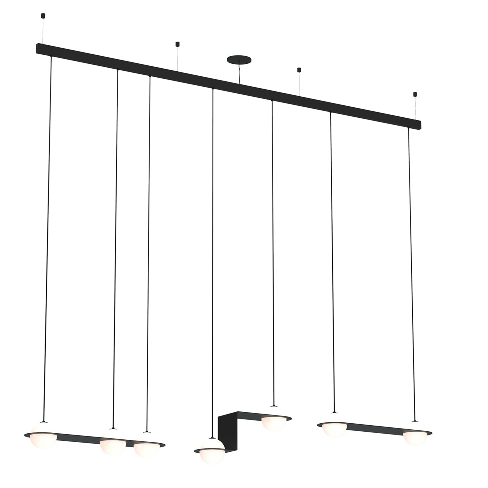 Laurent 14 Suspension Lamp: Black + Black