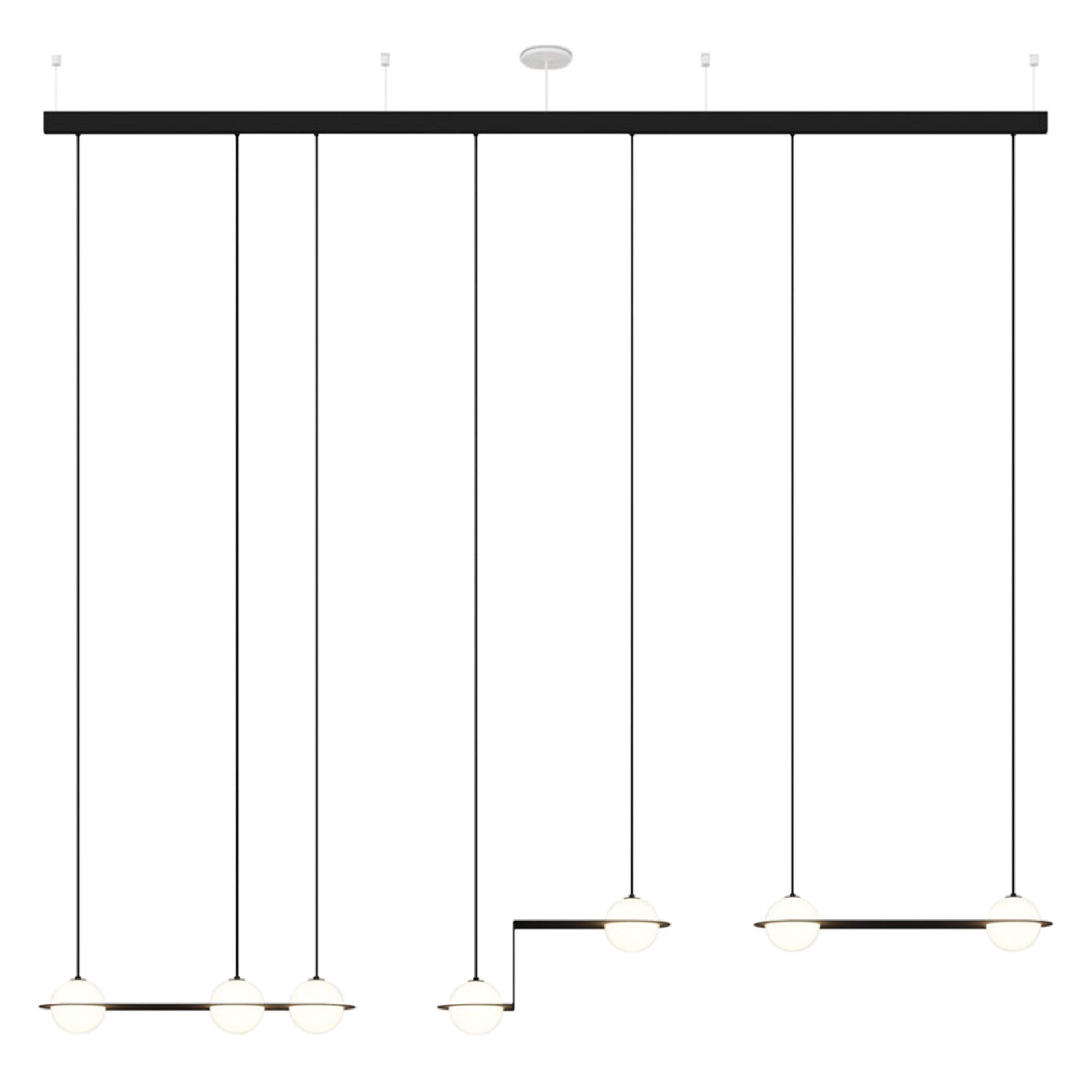 Laurent 14 Suspension Lamp: Black + Black