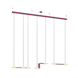 Laurent 14 Suspension Lamp: Textured Burgundy + Burgundy