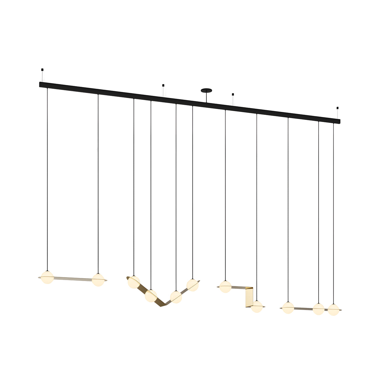 Laurent 15 Suspension Lamp: Brass + Black