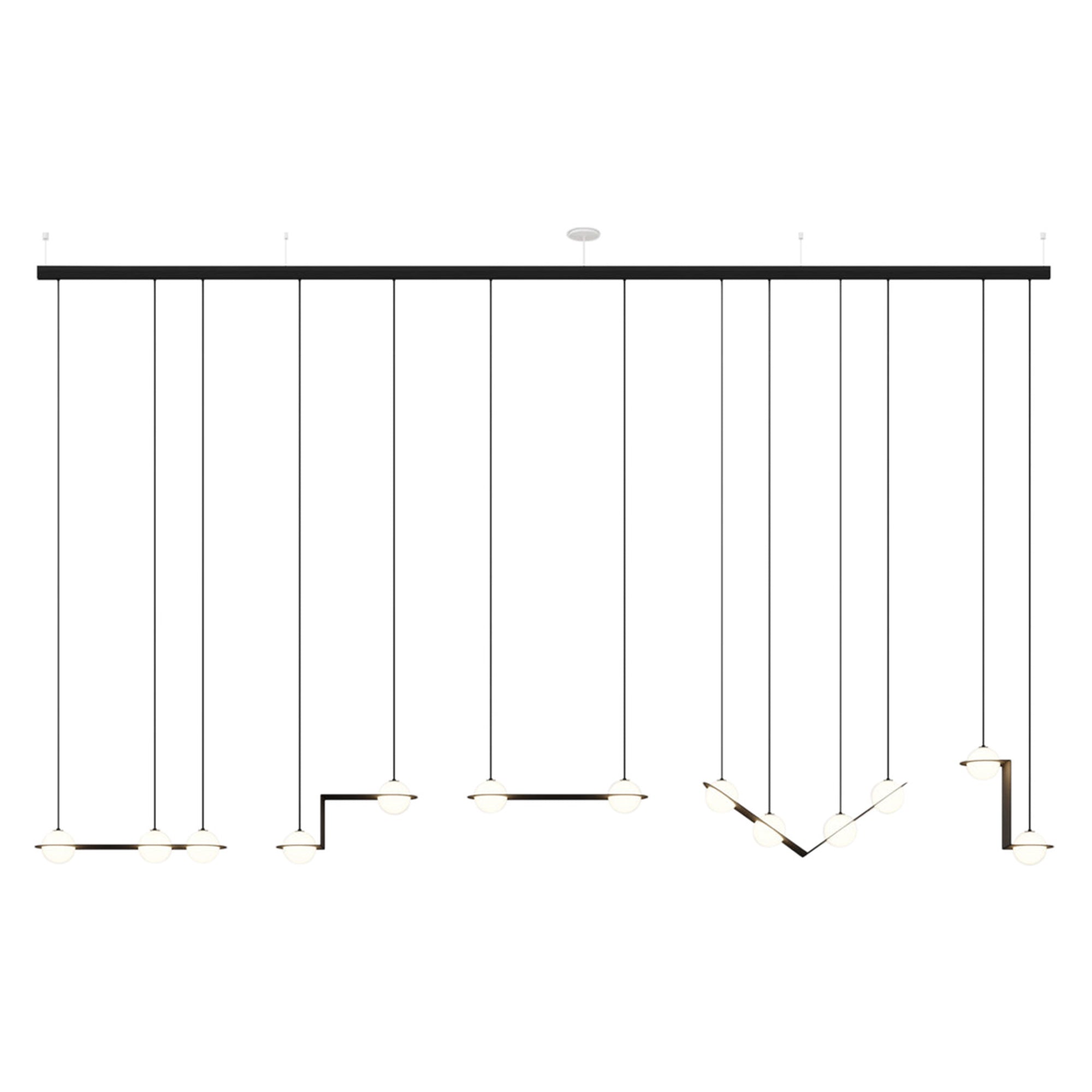 Laurent 18 Suspension Lamp: Black + Black