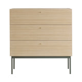 Luc 100 Drawer: Glass Top + White Stained Oak + Green Khaki